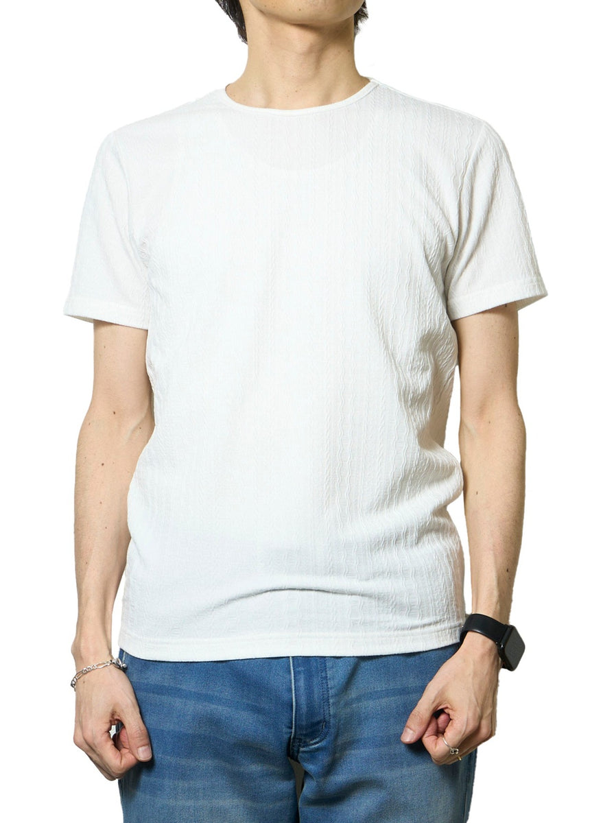 【RRL】ストライプ柄 コットンジャカード クルーネック Tシャツ 0422_image01_001_1200x1200.jpg