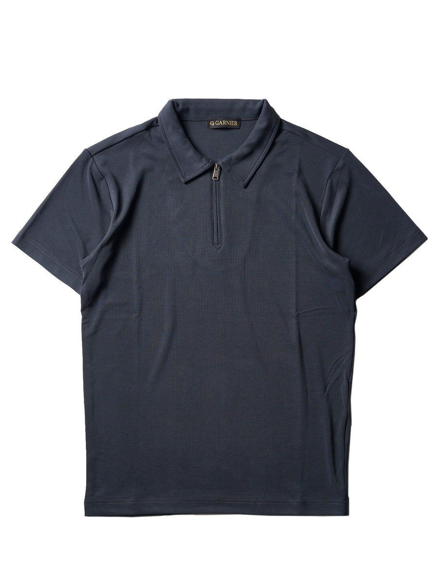 89400 CORAGIO ハーフジップ長袖ポロシャツ 白 L