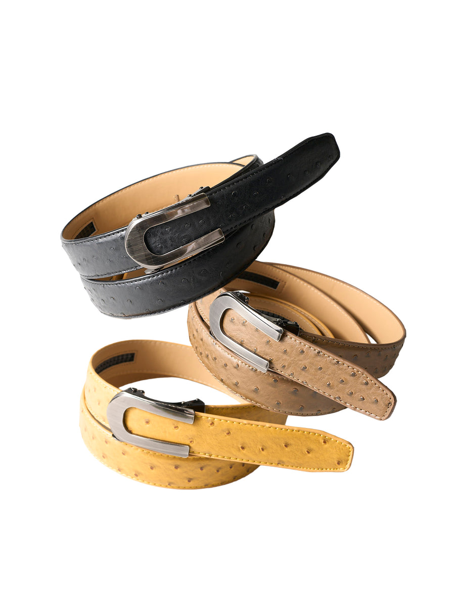 NEW】【オンラインストア限定】オーストリッチ型押しベルト