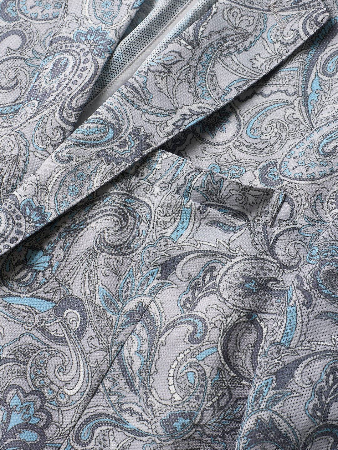 美品 現行✨GARNIER テーラードジャケット　ヘリンボーン　ペイズリー柄　L LAUIR ステンカラーコート コート ミックスヘリンボーン