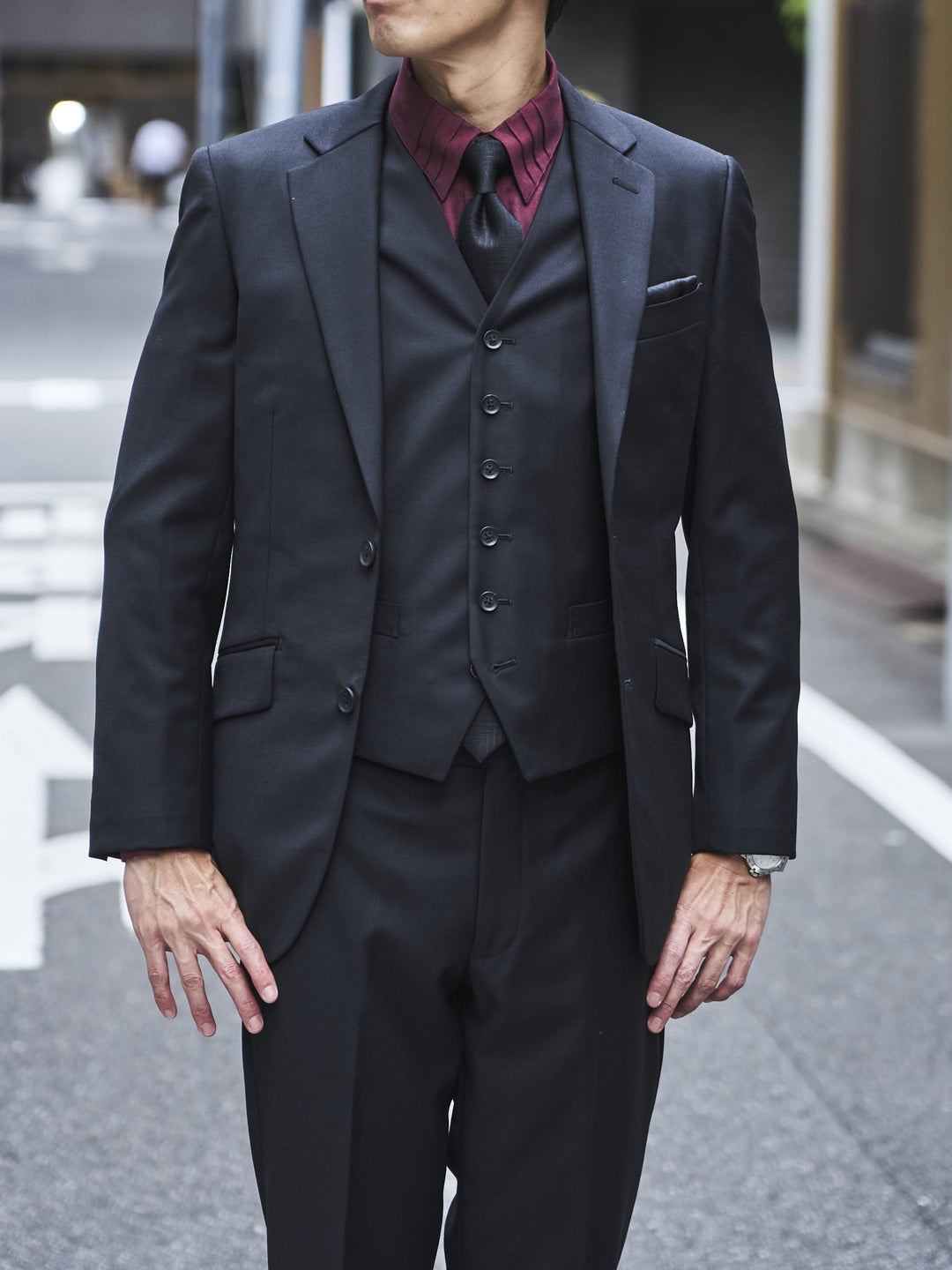 【希少】GARNIER ガルニエ ダブルスーツセット スリーピース ブラックL 商品 – Tagged