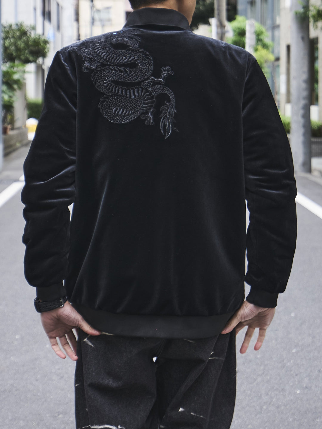 『希少』A &G黒いベルベットスカジャン ドラゴン刺繍リバーシブル NEW】【完売御礼】